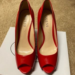 Red patent leather heels